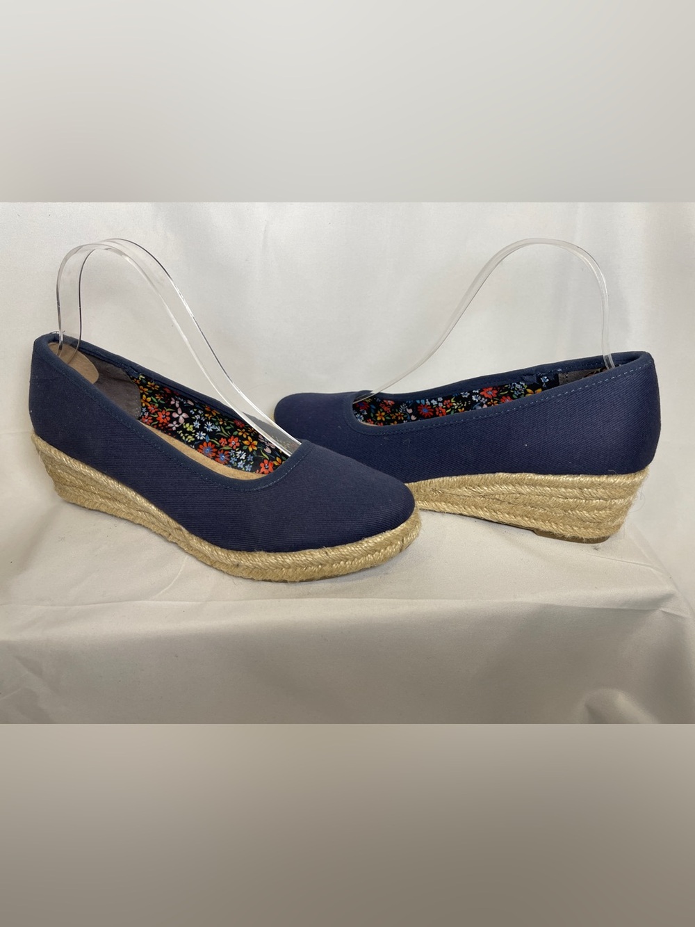 Life Stride Kamilla Wedge Espadrilles, NAVY, Size 8.5 M